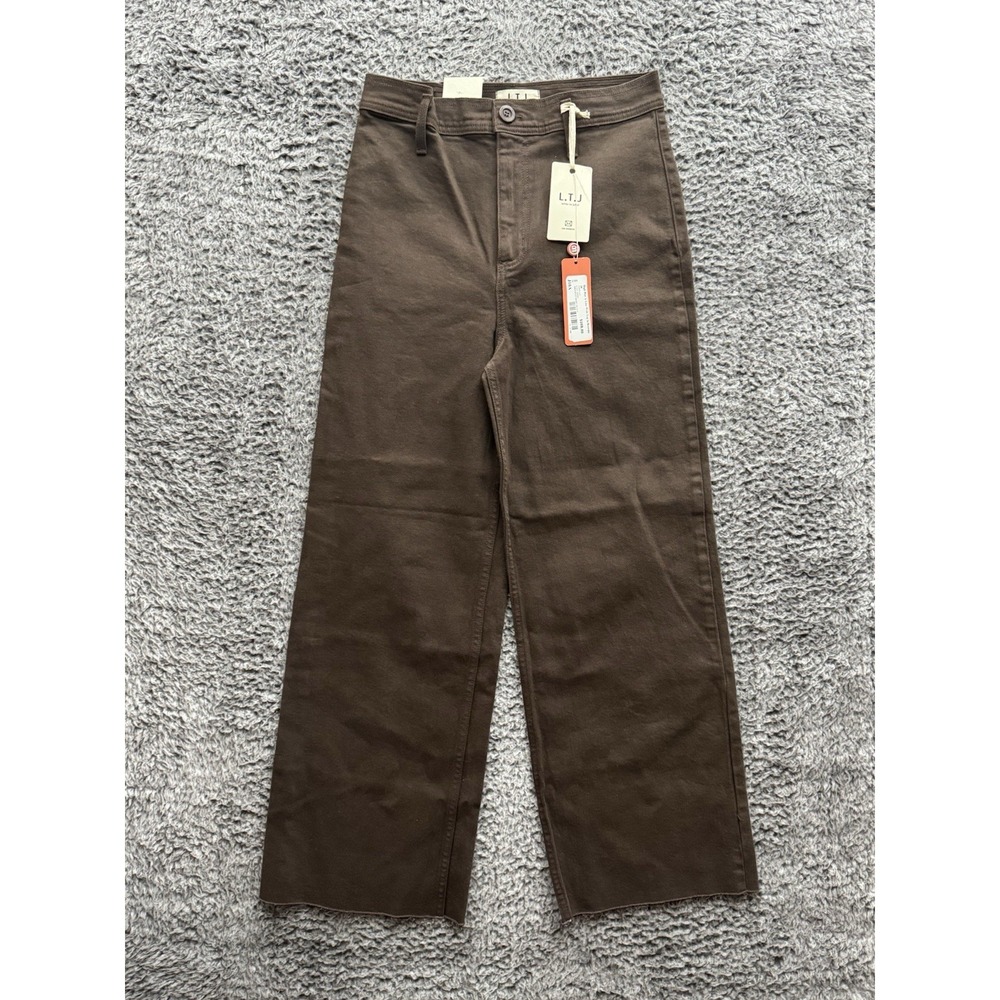 LTJ High-Rise A-Line Wide Leg Jeans in Brownie